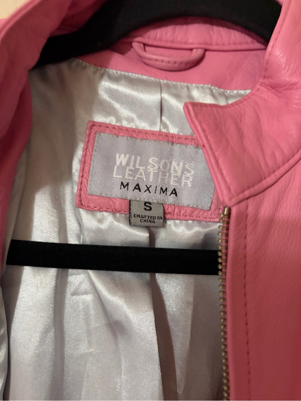Vintage Wilsons Leather Maxima Pink Moto Jacket Small Y2K Cafe Racer Biker S - Picture 3 of 16